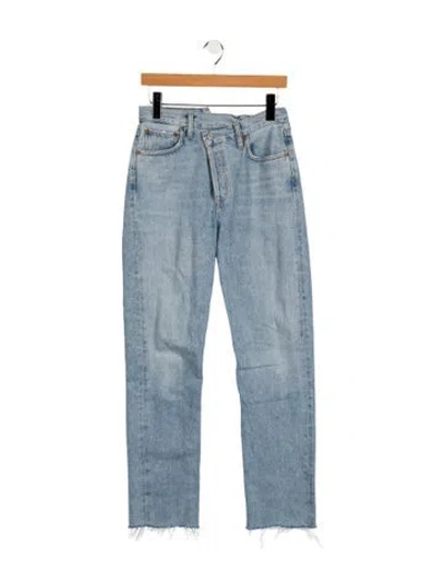 Pre-owned Agolde High-rise Straight Leg Jeans In Blue