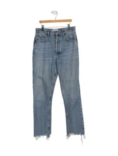 Pre-owned Agolde High-rise Straight Leg Jeans In Blue