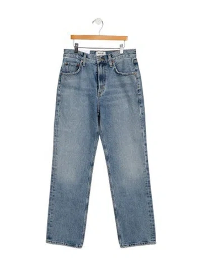 Pre-owned Agolde High-rise Straight Leg Jeans In Blue