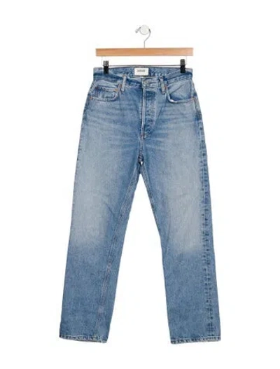 Pre-owned Agolde High-rise Straight Leg Jeans In Blue