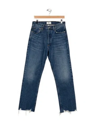 Pre-owned Agolde High-rise Straight Leg Jeans In Blue