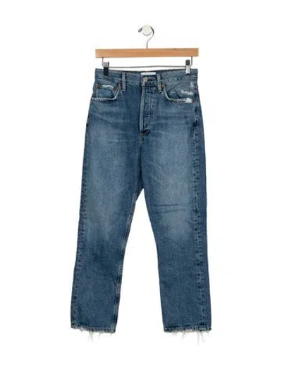 Pre-owned Agolde High-rise Straight Leg Jeans In Blue
