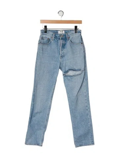 Pre-owned Agolde High-rise Straight Leg Jeans In Blue