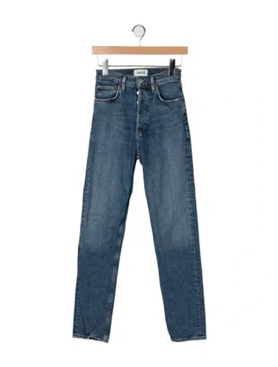 Pre-owned Agolde High-rise Straight Leg Jeans In Blue