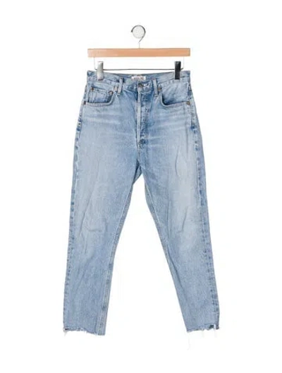 Pre-owned Agolde High-rise Straight Leg Jeans In Blue