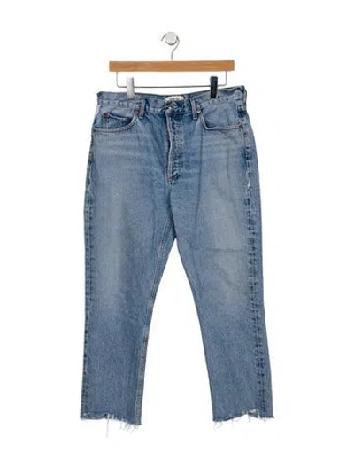 Pre-owned Agolde High-rise Straight Leg Jeans In Blue