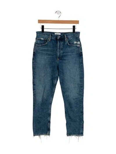 Pre-owned Agolde High-rise Straight Leg Jeans In Blue