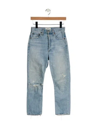 Pre-owned Agolde High-rise Straight Leg Jeans In Blue