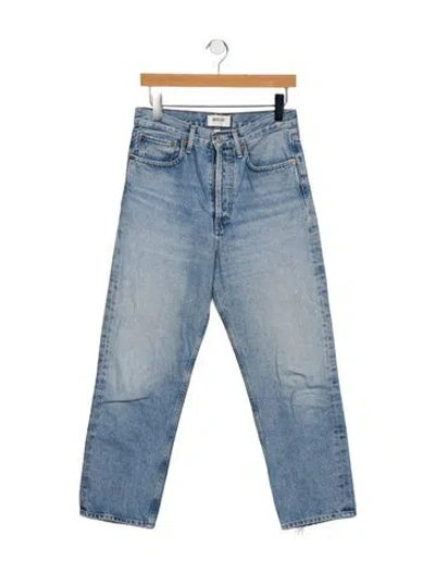 Pre-owned Agolde High-rise Straight Leg Jeans In Blue