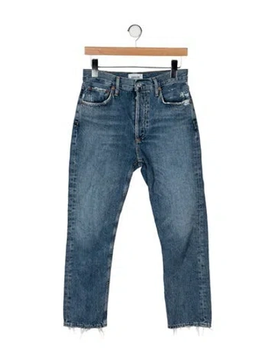 Pre-owned Agolde High-rise Straight Leg Jeans In Blue