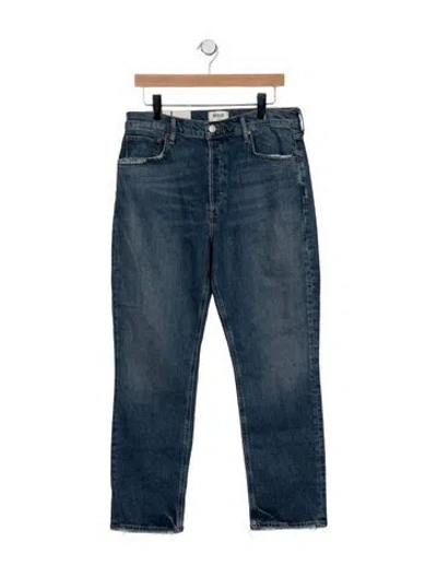 Pre-owned Agolde High-rise Straight Leg Jeans In Blue