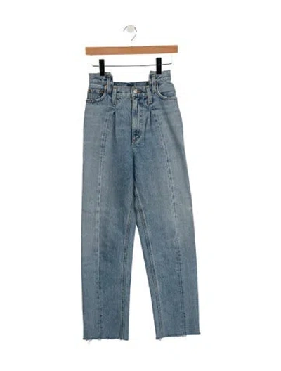 Pre-owned Agolde High-rise Straight Leg Jeans In Blue