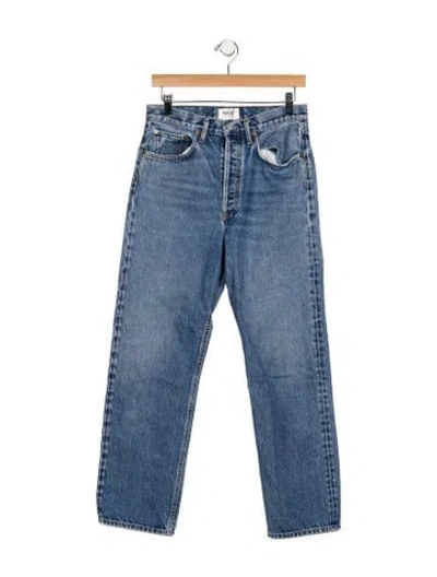 Pre-owned Agolde High-rise Straight Leg Jeans In Blue