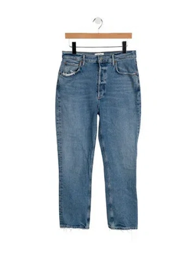 Pre-owned Agolde High-rise Straight Leg Jeans In Blue