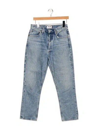 Pre-owned Agolde High-rise Straight Leg Jeans In Blue