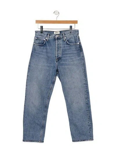 Pre-owned Agolde High-rise Straight Leg Jeans In Blue