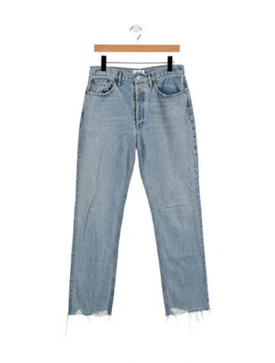 Pre-owned Agolde High-rise Straight Leg Jeans In Blue