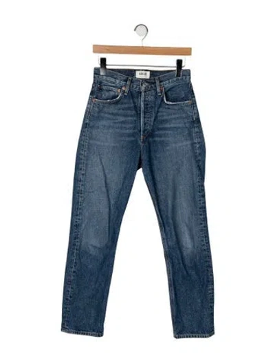 Pre-owned Agolde High-rise Straight Leg Jeans In Blue