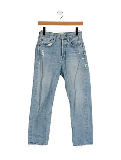 Pre-owned Agolde High-rise Straight Leg Jeans In Blue