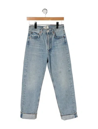 Pre-owned Agolde High-rise Straight Leg Jeans In Blue