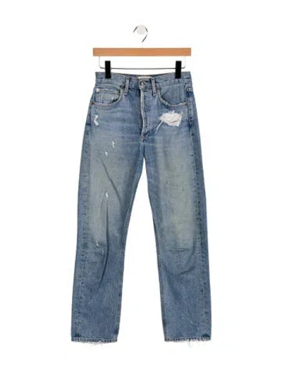 Pre-owned Agolde High-rise Straight Leg Jeans In Blue