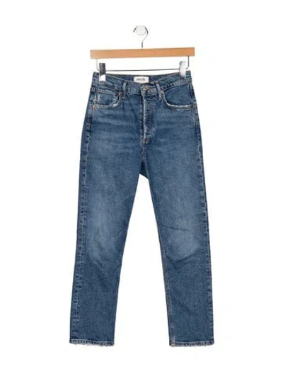 Pre-owned Agolde High-rise Straight Leg Jeans In Blue