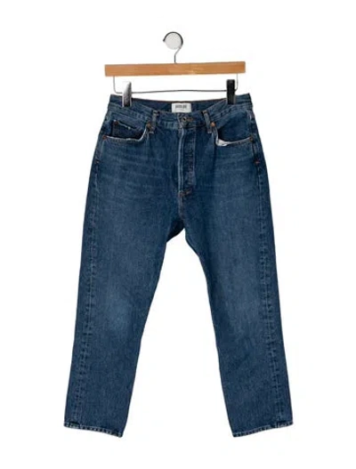 Pre-owned Agolde High-rise Straight Leg Jeans In Blue