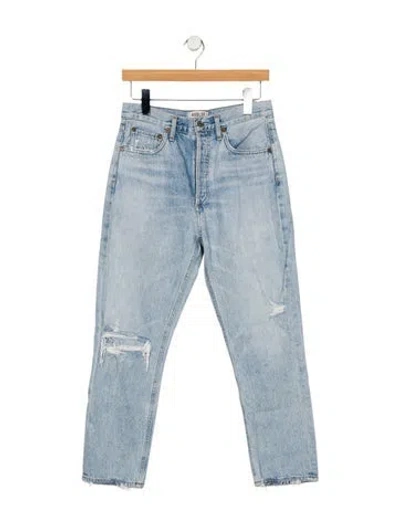 Pre-owned Agolde High-rise Straight Leg Jeans In Blue