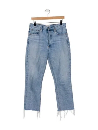 Pre-owned Agolde High-rise Straight Leg Jeans In Blue