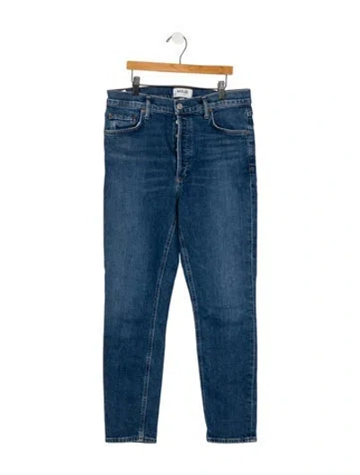Pre-owned Agolde High-rise Straight Leg Jeans In Blue