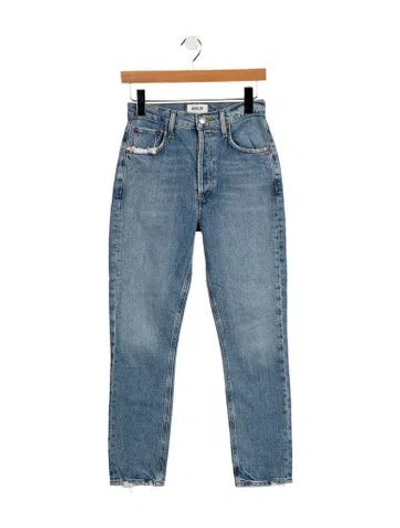 Pre-owned Agolde High-rise Straight Leg Jeans In Blue