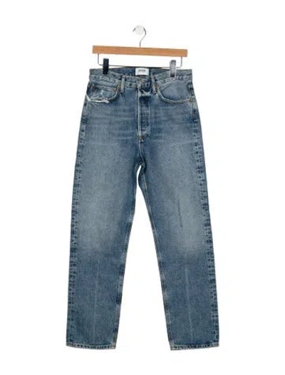 Pre-owned Agolde High-rise Straight Leg Jeans In Blue