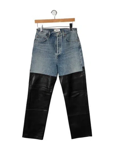 Pre-owned Agolde High-rise Straight Leg Jeans In Blue