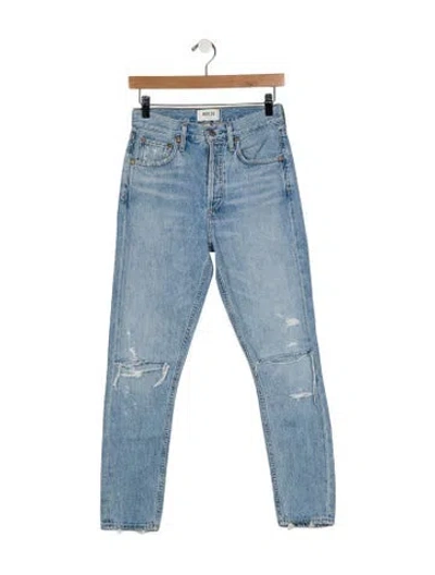 Pre-owned Agolde High-rise Straight Leg Jeans In Blue