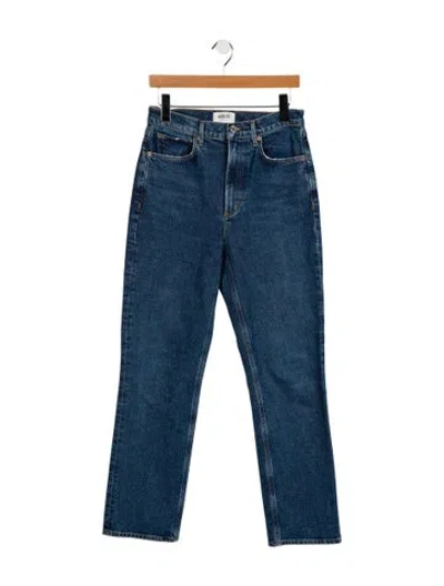 Pre-owned Agolde High-rise Straight Leg Jeans In Blue