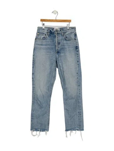Pre-owned Agolde High-rise Straight Leg Jeans In Blue