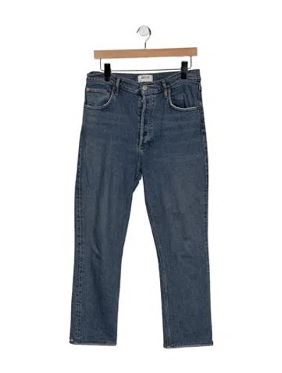 Pre-owned Agolde High-rise Straight Leg Jeans In Blue