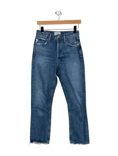 Pre-owned Agolde High-rise Straight Leg Jeans In Blue