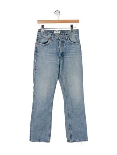 Pre-owned Agolde High-rise Straight Leg Jeans In Blue