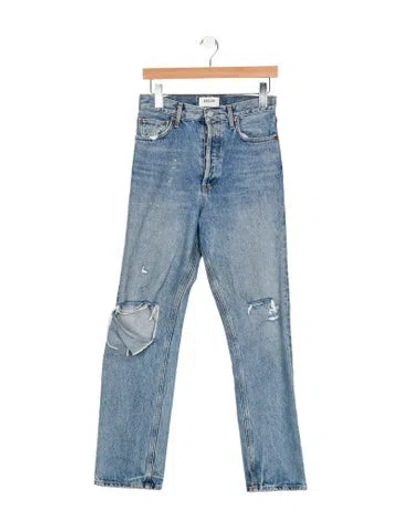 Pre-owned Agolde High-rise Straight Leg Jeans In Blue