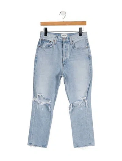 Pre-owned Agolde High-rise Straight Leg Jeans In Blue