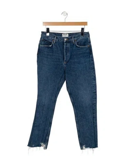 Pre-owned Agolde High-rise Straight Leg Jeans In Blue