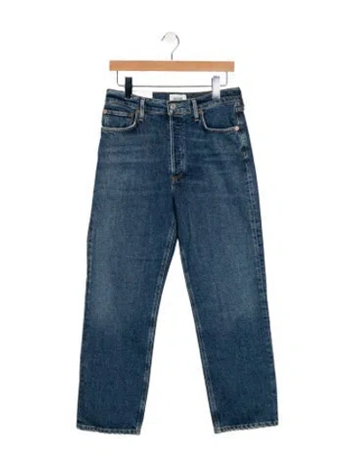 Pre-owned Agolde High-rise Straight Leg Jeans In Blue
