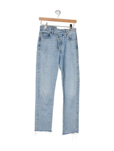 Pre-owned Agolde High-rise Straight Leg Jeans In Blue
