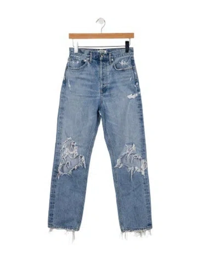 Pre-owned Agolde High-rise Straight Leg Jeans In Blue
