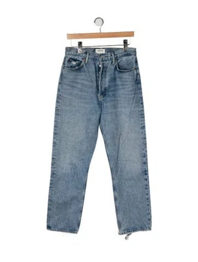 Pre-owned Agolde High-rise Straight Leg Jeans In Blue