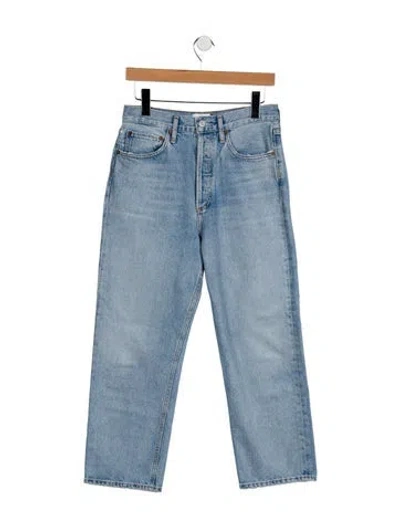 Pre-owned Agolde High-rise Straight Leg Jeans In Blue