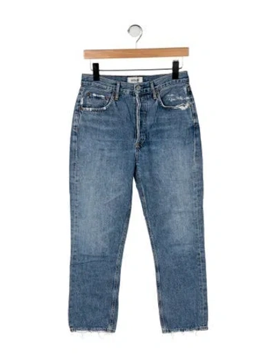 Pre-owned Agolde High-rise Straight Leg Jeans In Blue