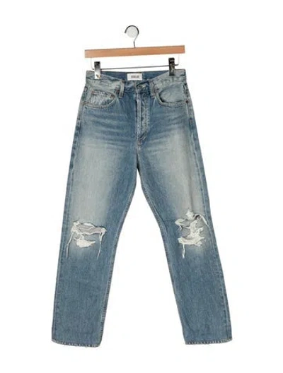 Pre-owned Agolde High-rise Straight Leg Jeans In Blue