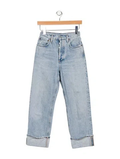 Pre-owned Agolde High-rise Straight Leg Jeans In Blue